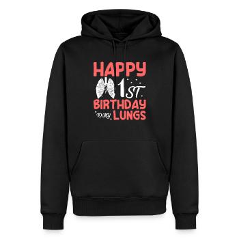 Happy 1st Birthday To My Lung Spenderlunge - Männer Premium Bio Hoodie - Schwarz - Vorne - Nico (187cm)