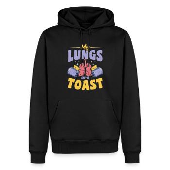 My Lungs Are Toast Lungen Transplantation Kawaii - Männer Premium Bio Hoodie - Schwarz - Vorne - Nico (187cm)