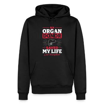 Organ Spender Rettet Leben Leber Transplantation - Männer Premium Bio Hoodie - Schwarz - Vorne - Nico (187cm)