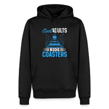 Coole Erwachsene Fahren Achterbahnen Rummelplatz - Männer Premium Bio Hoodie - Schwarz - Vorne - Nico (187cm)