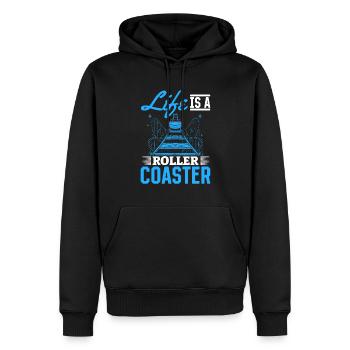 Life Is A Roller Coaster Roller Coaster Park Gift - Sweat à capuche Premium bio Homme - noir - Devant - Nico (187cm)