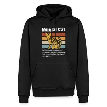 Bengal Cat Noun Vintage Cat Mama Cat Daddy - Sweat à capuche Premium bio Homme - noir - Devant - Nico (187cm)