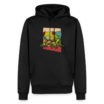 Grenouille Rainette aux yeux rouges Mignonne Grenouilles Cadeau - Sweat à capuche Premium bio Homme - noir - Devant - Nico (187cm)