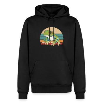 Grenouille aux yeux rouges Rainette Grenouilles Cadeau - Sweat à capuche Premium bio Homme - noir - Devant - Nico (187cm)