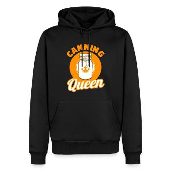 Cadeau de conserve de la reine en conserve - Sweat à capuche Premium bio Homme - noir - Devant - Nico (187cm)