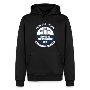 Meine Konserven Karriere ist im Eimer Einmachen Ge - Männer Premium Bio Hoodie - Schwarz - Vorne - Nico (187cm)