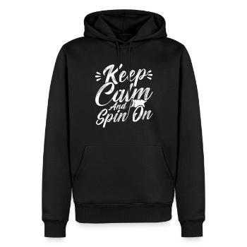 Restez calme et continuez à tourner Garde de drapeau Geschen - Sweat à capuche Premium bio Homme - noir - Devant - Nico (187cm)