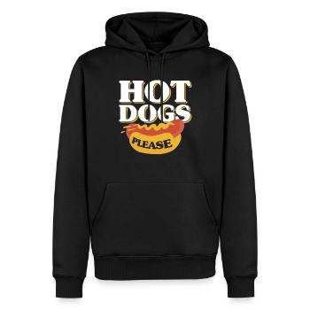 Hot Dogs bitte Hot Dog Geschenk - Männer Premium Bio Hoodie - Schwarz - Vorne - Nico (187cm)