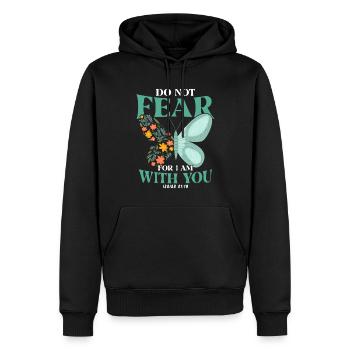 Chrétien inspirant Jésus Don de Dieu - Sweat à capuche Premium bio Homme - noir - Devant - Nico (187cm)