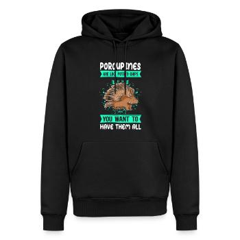 Porcs-épics Cadeau de porc-épic - Sweat à capuche Premium bio Homme - noir - Devant - Nico (187cm)