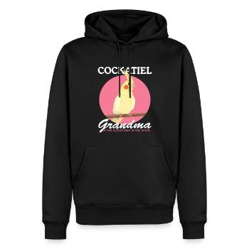 Cockatiel Grand-mère Oiseau Propriétaire Cadeau - Sweat à capuche Premium bio Homme - noir - Devant - Nico (187cm)