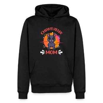 Chartreux Papa Chartreux Chat Chartreux Chat Maman Cadeau - Sweat à capuche Premium bio Homme - noir - Devant - Nico (187cm)