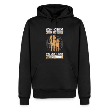 Propriétaires de chiens Coonhound | Cadeau pour les amoureux des chiens - Sweat à capuche Premium bio Homme - noir - Devant - Nico (187cm)