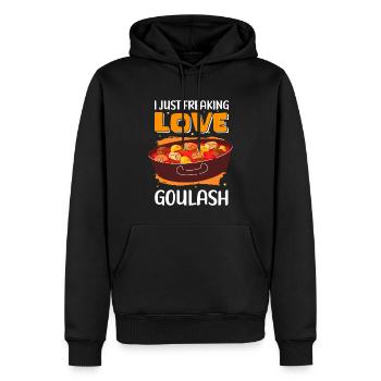 Gulasch Liebhaber | Ungarischer Gulasch Geschenk - Männer Premium Bio Hoodie - Schwarz - Vorne - Nico (187cm)