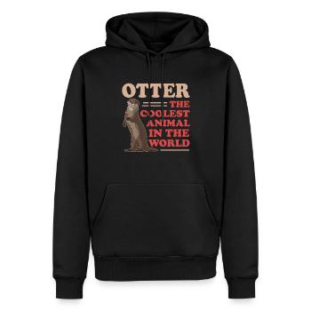 Loutre de mer Loutre Cadeau de loutre - Sweat à capuche Premium bio Homme - noir - Devant - Nico (187cm)
