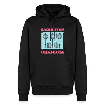 Badminton Grandma Badmintonspielerin Geschenk - Männer Premium Bio Hoodie - Schwarz - Vorne - Nico (187cm)