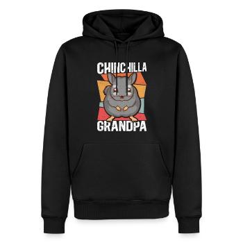 Chinchilla Grand-père propriétaire Chinchillas cadeau - Sweat à capuche Premium bio Homme - noir - Devant - Nico (187cm)