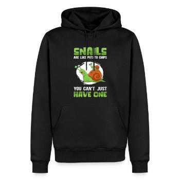 Escargot | Drôle de cadeau d’escargots - Sweat à capuche Premium bio Homme - noir - Devant - Nico (187cm)