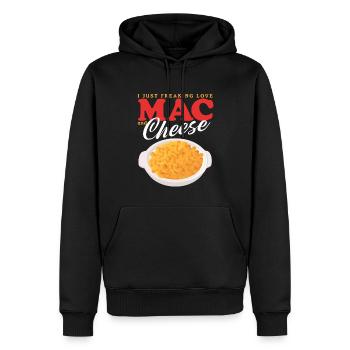 Macaroni au fromage Mac au fromage et cadeau au fromage - Sweat à capuche Premium bio Homme - noir - Devant - Nico (187cm)