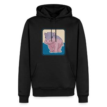 Nilpferd Baby Flusspferd Nilpferde Geschenk - Männer Premium Bio Hoodie - Schwarz - Vorne - Nico (187cm)