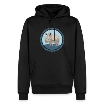 Rhinocéros Rhinocéros Rhinocéros Cadeau - Sweat à capuche Premium bio Homme - noir - Devant - Nico (187cm)
