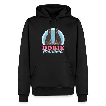 Doberman Dobie Grand-mère | Cadeau du propriétaire de chien - Sweat à capuche Premium bio Homme - noir - Devant - Nico (187cm)