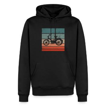 Vintage Mofa Moped Mokick Retro - Sweat à capuche Premium bio Homme - noir - Devant - Nico (187cm)