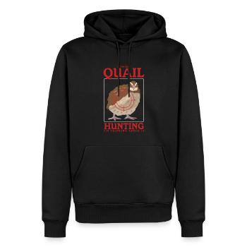 Chasse, Chasse à la caille, Caille, Chasseur, Caille, Cadeau - Sweat à capuche Premium bio Homme - noir - Devant - Nico (187cm)
