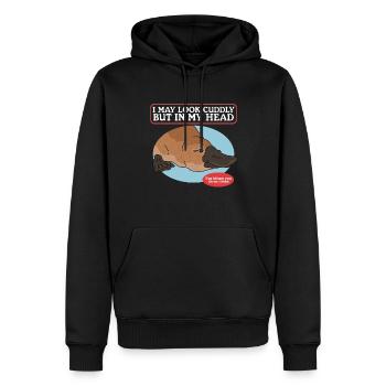 Ornithorynque Cadeau Ornithorynque - Sweat à capuche Premium bio Homme - noir - Devant - Nico (187cm)
