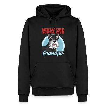 Papy Schnauzer miniature | Cadeau Schnauzer Chien - Sweat à capuche Premium bio Homme - noir - Devant - Nico (187cm)