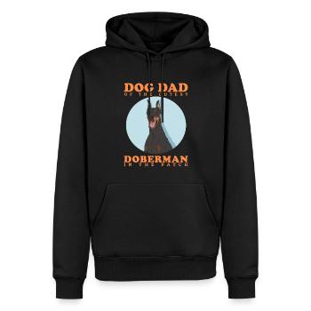 Doberman Dad Dog Daddy Dog Owner Cadeau - Sweat à capuche Premium bio Homme - noir - Devant - Nico (187cm)