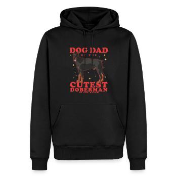 Papa Doberman | Dog Daddy Dog Owner Cadeau - Sweat à capuche Premium bio Homme - noir - Devant - Nico (187cm)