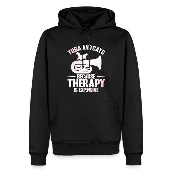 Tuba Tuba und Katzen Geschenk - Männer Premium Bio Hoodie - Schwarz - Vorne - Nico (187cm)