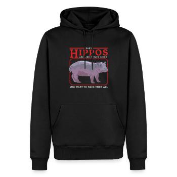 Hippos Bébé Hippopotame Hippo Cadeau - Sweat à capuche Premium bio Homme - noir - Devant - Nico (187cm)