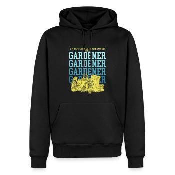 Jardin, jardinier amateur, jardinage, jardinier, cadeau - Sweat à capuche Premium bio Homme - noir - Devant - Nico (187cm)