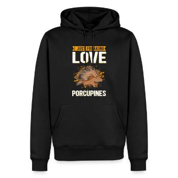 Stachelschwein Stachelschweine Geschenk - Männer Premium Bio Hoodie - Schwarz - Vorne - Nico (187cm)