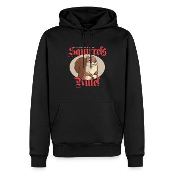 Cute Squirrel Grey Squirrel Squirrel Gift - Men’s Premium Organic Hoodie - black - Front - Nico (187cm)