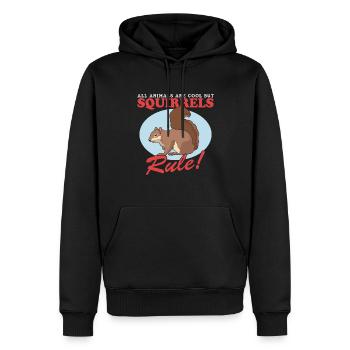 Écureuil mignon Écureuil Écureuil gris Cadeau - Sweat à capuche Premium bio Homme - noir - Devant - Nico (187cm)