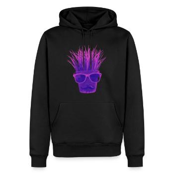"Kräuter-Hipster!!!! - Männer Premium Bio Hoodie - Schwarz - Vorne - Nico (187cm)