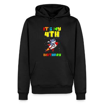 4. Geburtstag 4 Jahre alt Geschenkidee Geschenk - Männer Premium Bio Hoodie - Schwarz - Vorne - Nico (187cm)