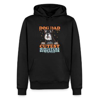 Papa Schnauzer miniature | Cadeau Schnauzer Chien - Sweat à capuche Premium bio Homme - noir - Devant - Nico (187cm)