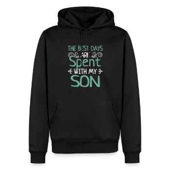 Vater & Sohn Kleinkind Werdender Papa Söhne - Männer Premium Bio Hoodie - Schwarz - Vorne - Nico (187cm)