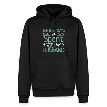 Meilleurs jours avec mari marier couple cadeau - Sweat à capuche Premium bio Homme - noir - Devant - Nico (187cm)