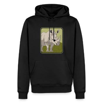 Nashorn Rhinozeros Nashörner Geschenk - Männer Premium Bio Hoodie - Schwarz - Vorne - Nico (187cm)
