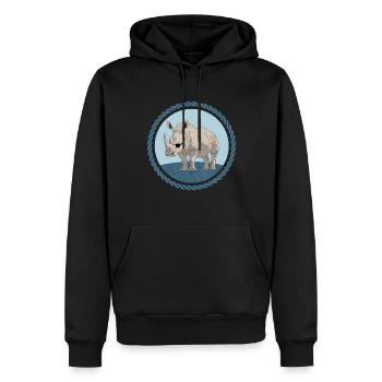 Rhinocéros Rhinocéros Rhinocéros Cadeau - Sweat à capuche Premium bio Homme - noir - Devant - Nico (187cm)