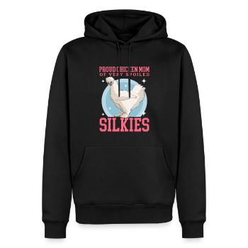 Silk Chicken Mom Silkie Chicken Silk Chickens Gift - Men’s Premium Organic Hoodie - black - Front - Nico (187cm)