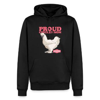Poulet en soie maman poulet Silkie Silk poulets cadeau - Sweat à capuche Premium bio Homme - noir - Devant - Nico (187cm)