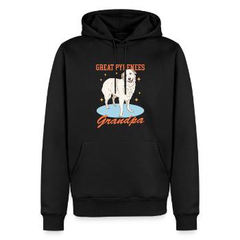 Chien de montagne des Pyrénées Grand-père Chien Propriétaire Cadeau - Sweat à capuche Premium bio Homme - noir - Devant - Nico (187cm)