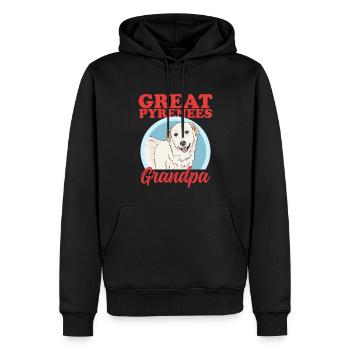 Grand-père de chien de montagne des Pyrénées | Cadeau du propriétaire de chien - Sweat à capuche Premium bio Homme - noir - Devant - Nico (187cm)