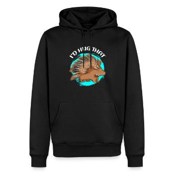 Porc-épic | Cadeau de porcs-épics - Sweat à capuche Premium bio Homme - noir - Devant - Nico (187cm)